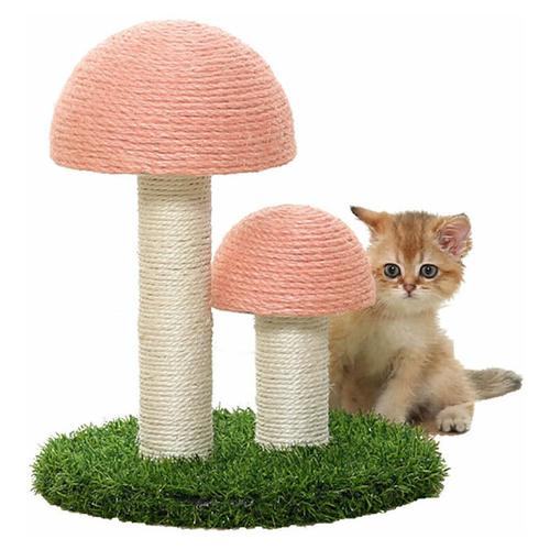 Bild von Double Mushroom Pet Cat Kitten Scratching Post Claw Scratcher Sisal Rope Covered