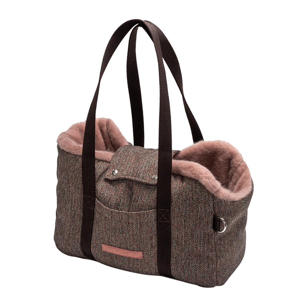 Bild von Cloud 7 – Milano Dog Carrier – Herringbone Brown – Small