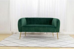 Produktbild von Russell Living room Modern Velvet Fabric 2 seater Sofa – Green – Roomee