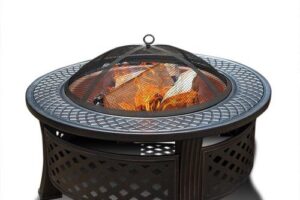 Produktbild von 81CM Garden Fire Pit Brazier Heater BBQ Firepit Table with BBQ Grill