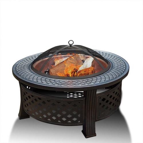 Bild von 81CM Garden Fire Pit Brazier Heater BBQ Firepit Table with BBQ Grill