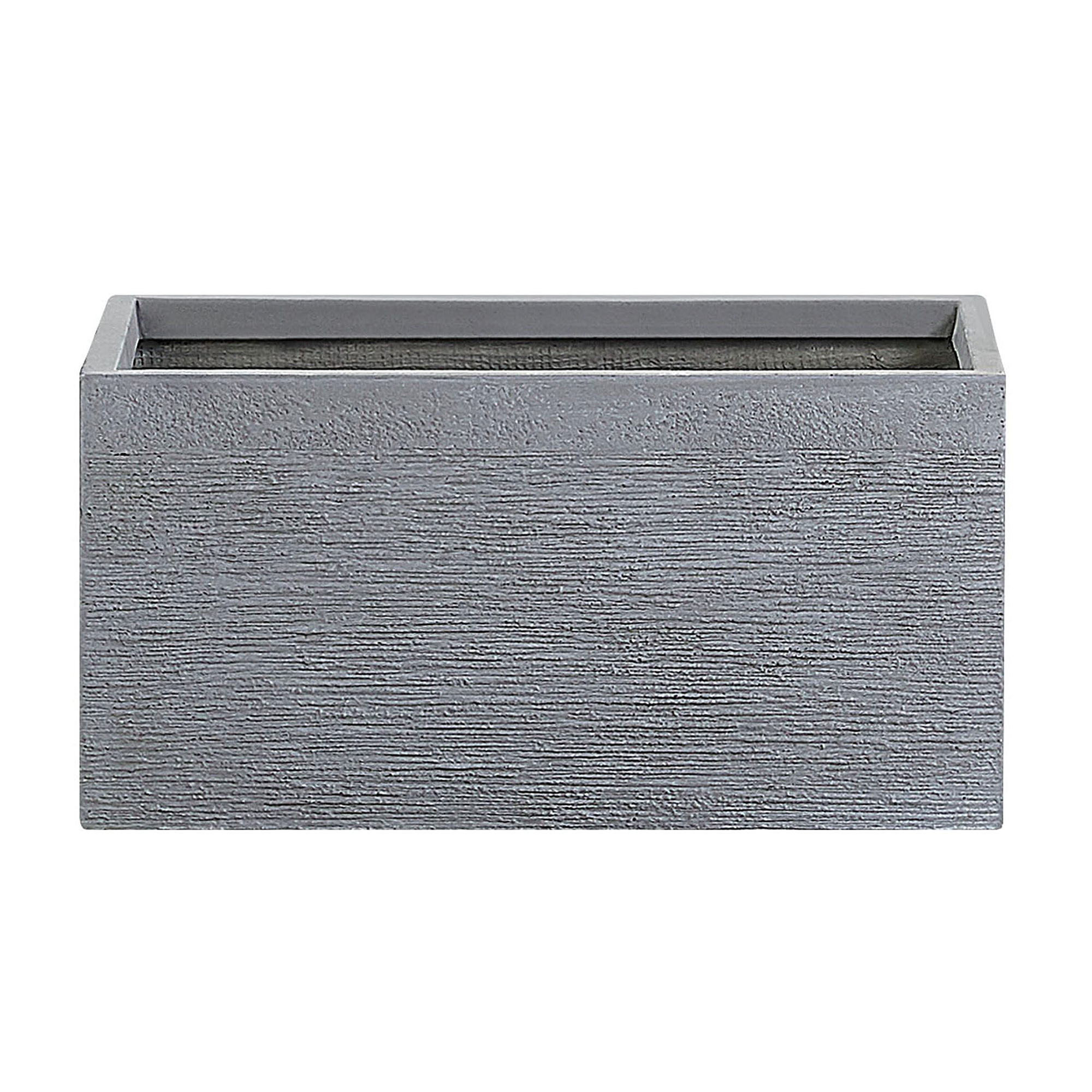 Bild von Beliani Plant Pot Grey Fibre Clay 50 x 23 x 24 cm Indoor Outdoor Rectangular Planter
