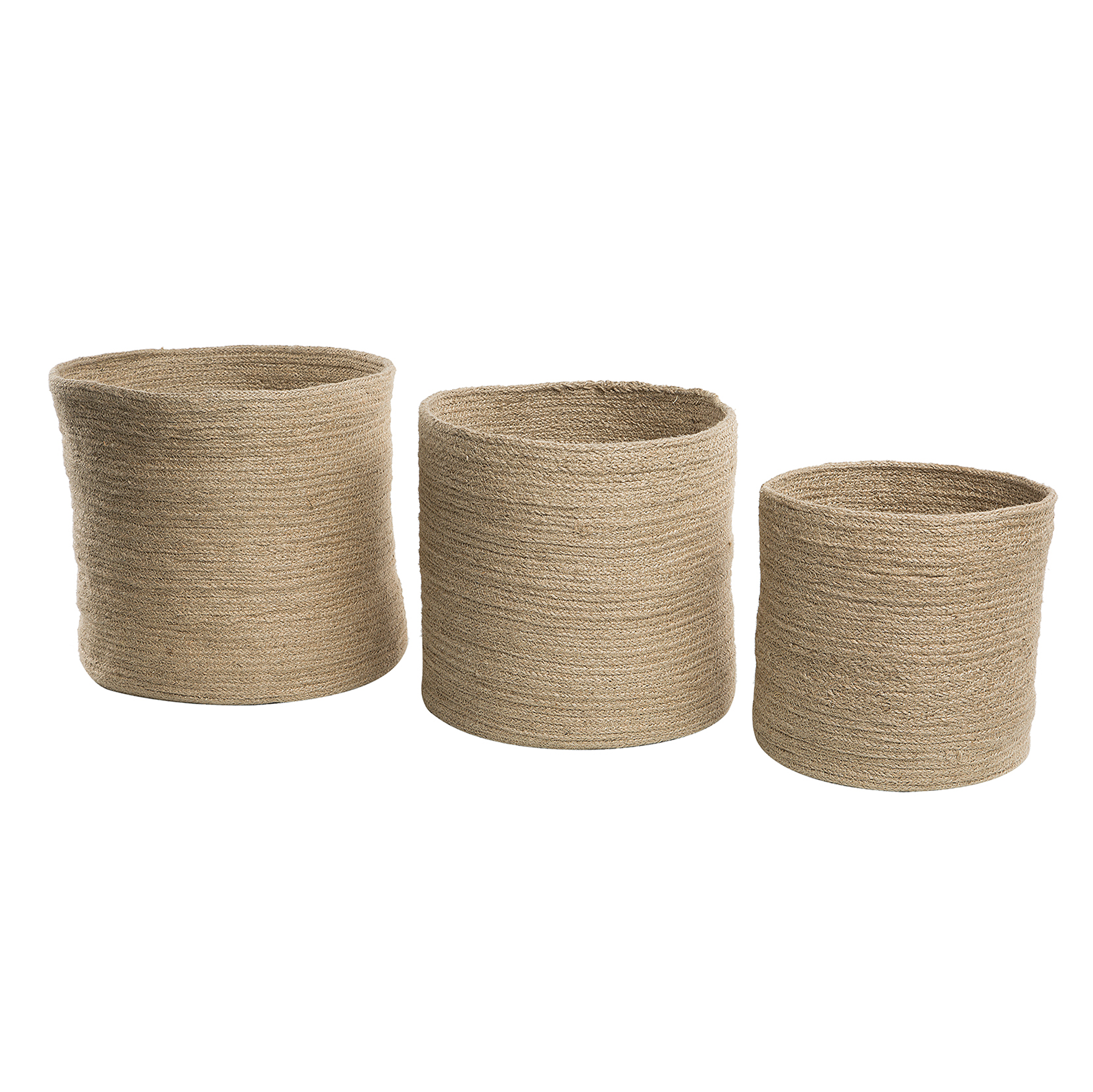 Bild von Beliani Set of 3 Jute Storage Baskets Laundry Bins Sand Beige Natural