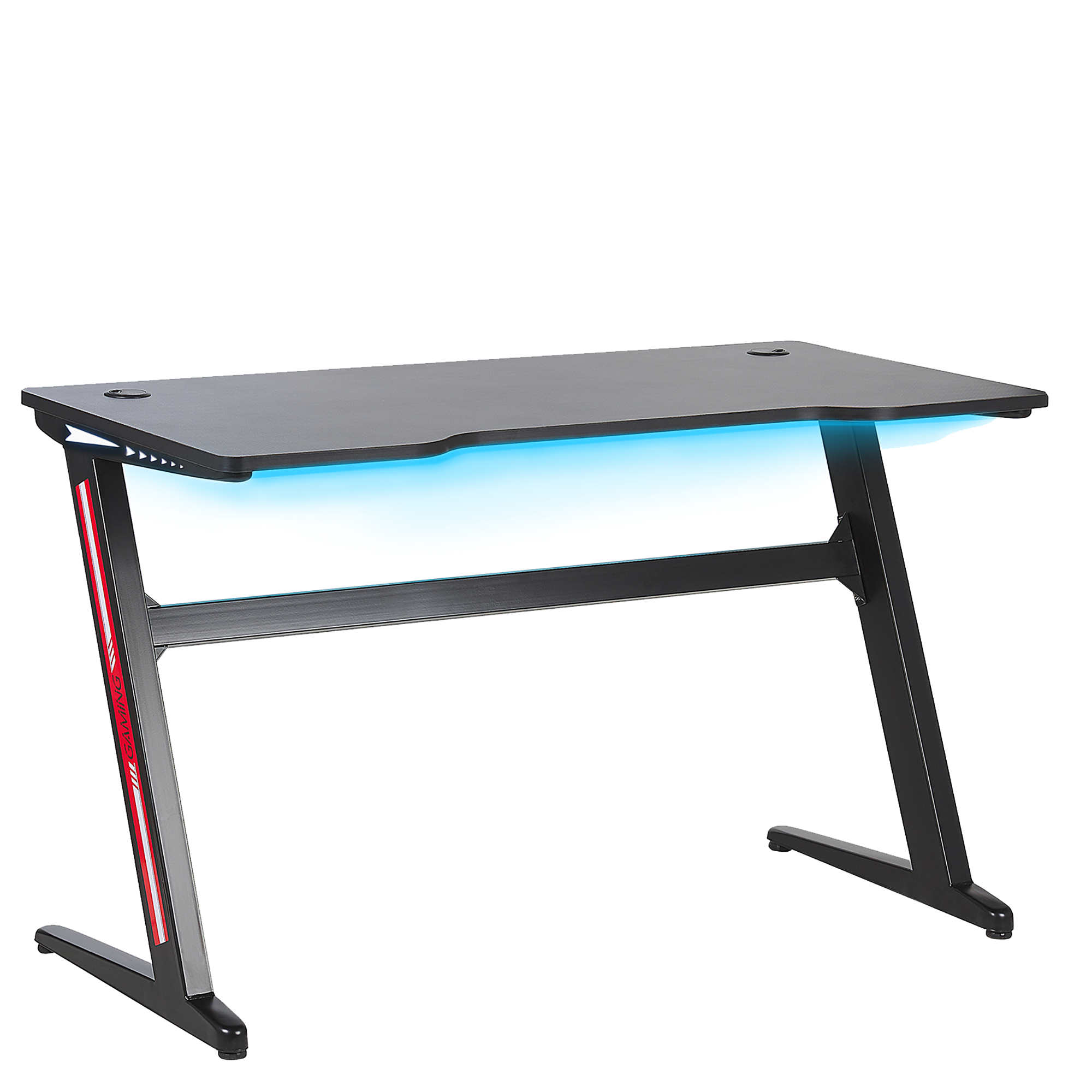 Produktbild von Beliani Gaming Desk Black MDF Metal Legs Rectangular 120 x 60 cm with RGB Lights Modern Design Home Office Furniture