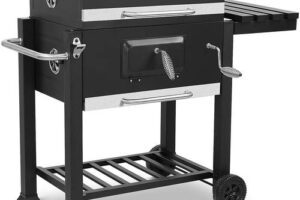 Produktbild von Grill Trolley Charcoal Grill XXL, with 3 Grill Grates, Thermometer, Ashtray, Shelves with Hooks,