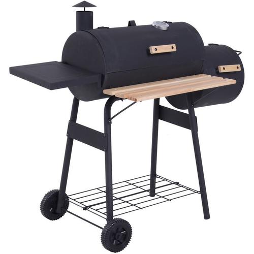 Bild von Portable Charcoal BBQ Grill Steel Offset Smoker Combo Backyard – Outsunny