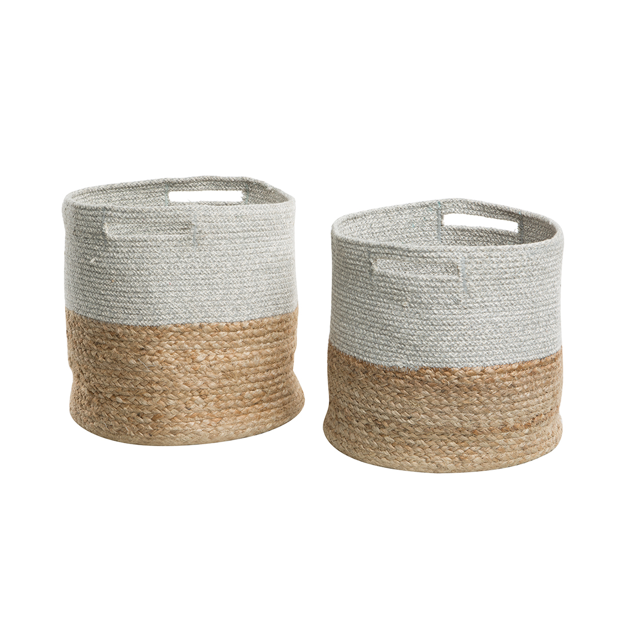 Produktbild von Beliani Set of 2 Jute Storage Bags Laundry Bins Woven Cotton
