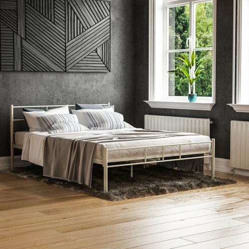 Bild von Home Discount – Dorset 4ft6 Double Metal Bed Frame, White, 190 x 135 cm