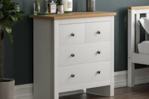 Produktbild von Home Discount – Arlington 4 Drawer Chest of Drawers Bedroom Storage Furniture, White
