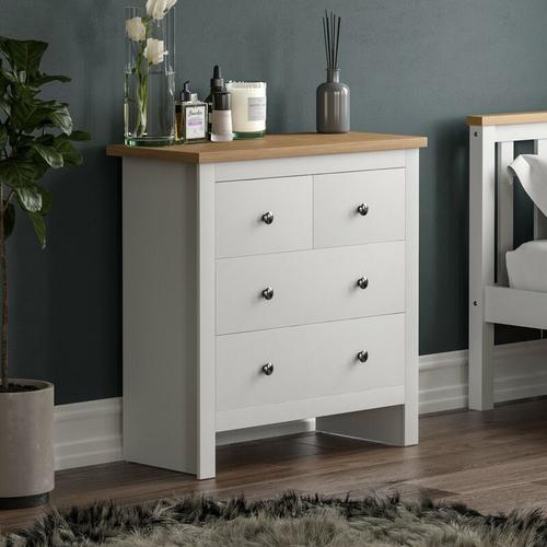 Bild von Home Discount – Arlington 4 Drawer Chest of Drawers Bedroom Storage Furniture, White