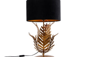 Bild von QAZQA Vintage table lamp gold with velvet shade black 35 cm – Botanica