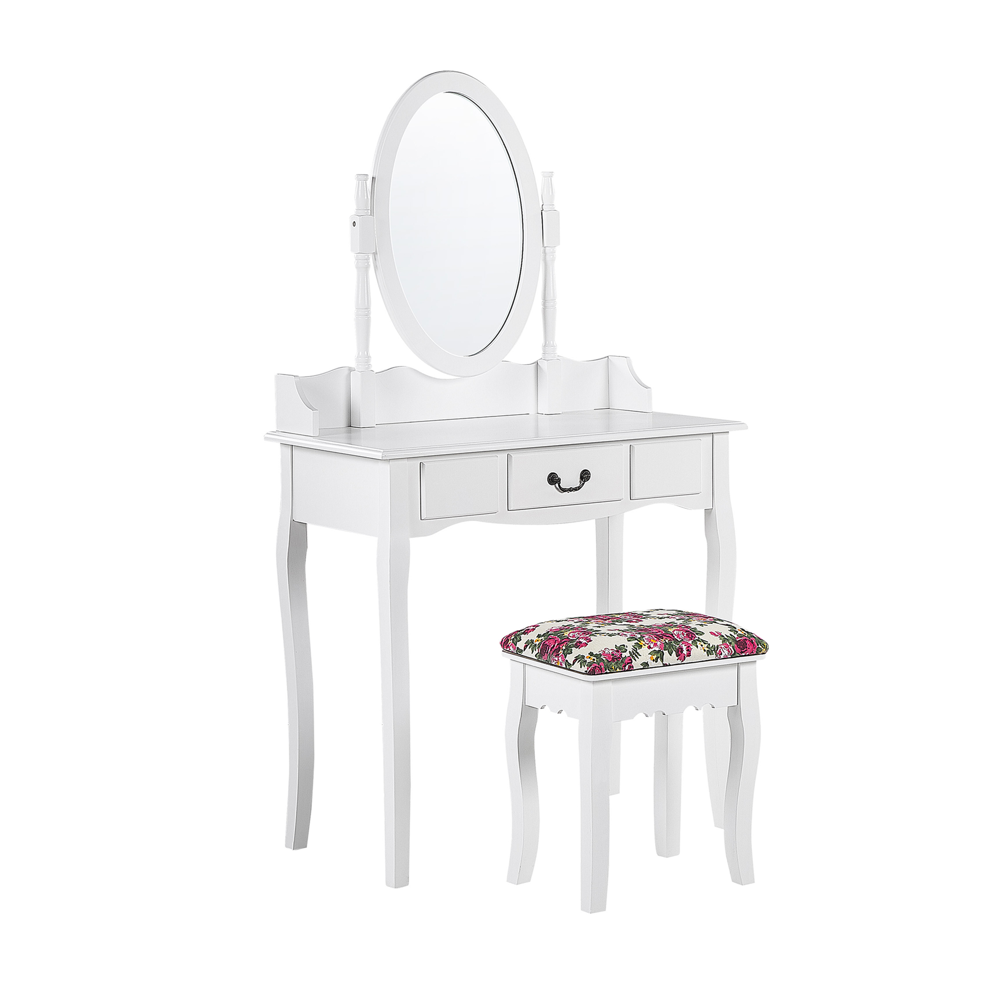 Produktbild von Beliani Dressing Table White Drawer Living Room Furniture Retro Design