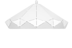 Produktbild von Beliani Ceiling Lamp White Metal 112 cm Pendant Welded Geometric Shade Industrial