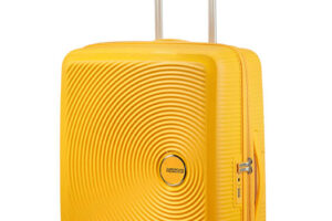 Bild von American Tourister Soundbox 67cm 4-Wheel Spinner Expandable Suitcase – Golden Yellow