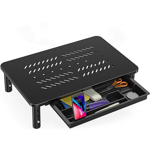 Bild von Monitor Stand Riser With Drawer – 3 Height Adjustable – Desk Monitor Stand for Laptop, Computer,