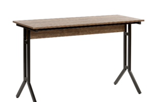 Produktbild von Beliani Home Office Desk Dark Wood Tabletop Black Powder Coated Steel Legs 120 x 48 cm Modern Industrial Design