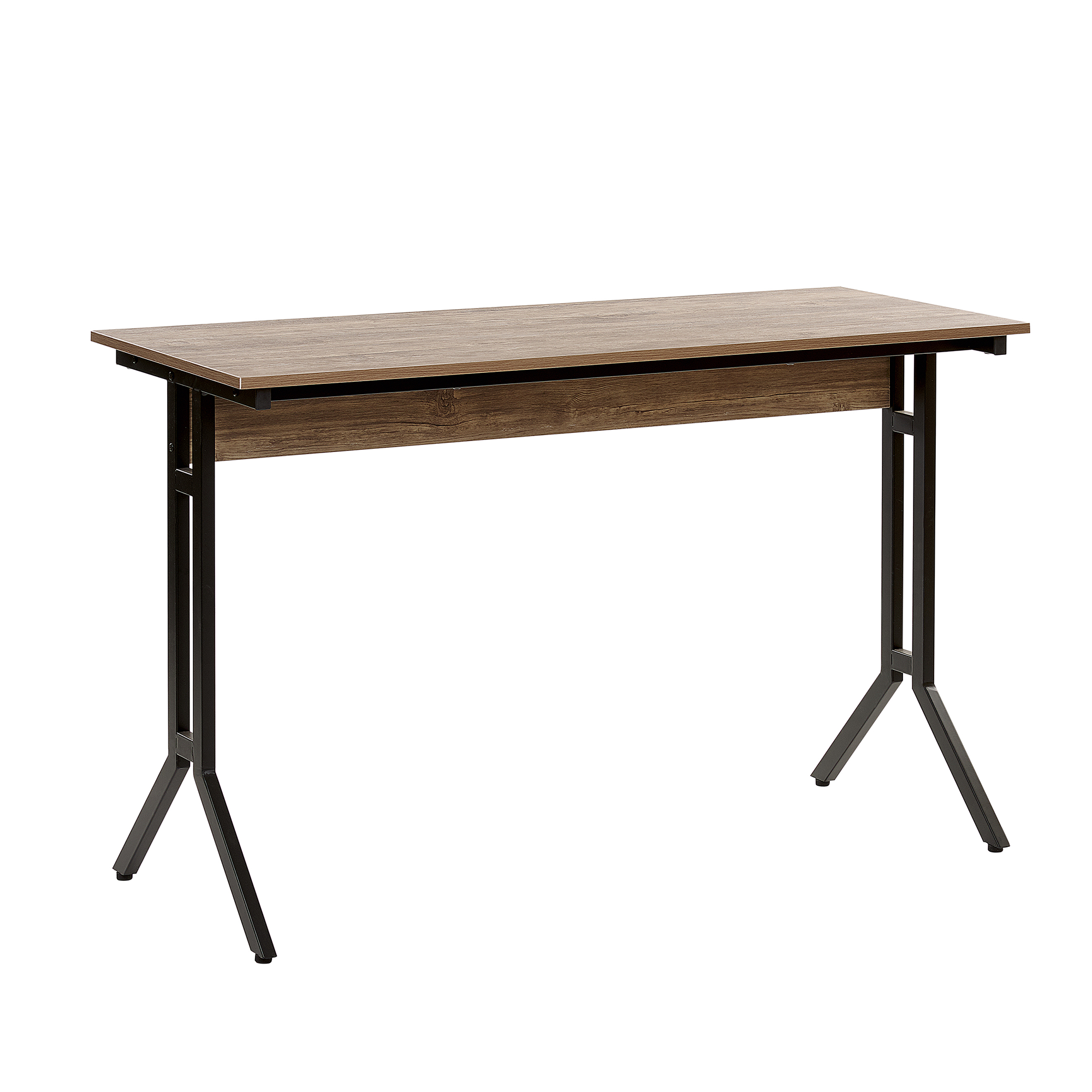 Produktbild von Beliani Home Office Desk Dark Wood Tabletop Black Powder Coated Steel Legs 120 x 48 cm Modern Industrial Design