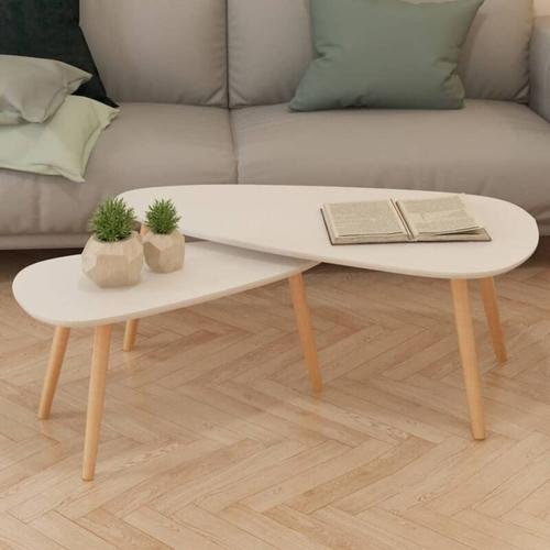 Bild von Vidaxl – Coffee Table Set 2 Pieces Solid Pinewood White – White