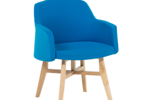 Produktbild von Beliani Armchair Blue Club Chair Retro Style Wooden Legs