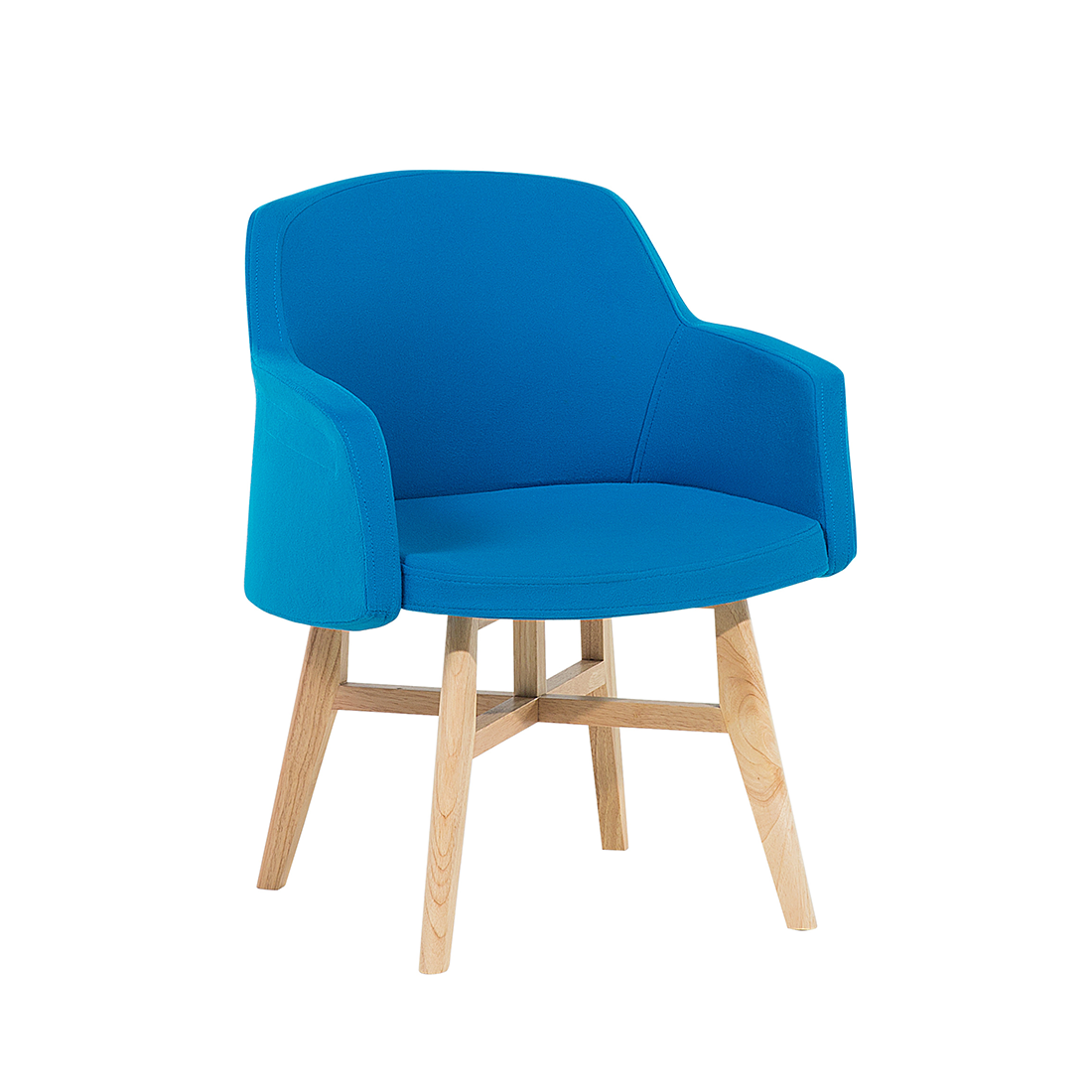 Produktbild von Beliani Armchair Blue Club Chair Retro Style Wooden Legs