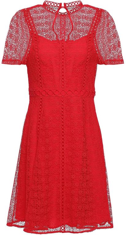 Bild von MICHAEL Michael Kors Guipure Lace Mini Dress – Red