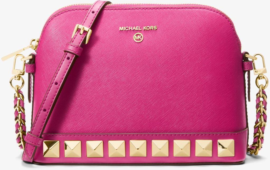 Bild von Michael Kors Large Studded Saffiano Leather Dome Crossbody Bag – Pink