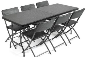 Bild von Christow Folding Garden Table & Chairs Set (6 Seater)