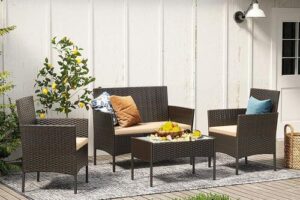 Produktbild von Garden Furniture Sets, Polyrattan Outdoor Patio Furniture, Conservatory PE Wicker Furniture, for