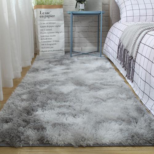 Bild von Fluffy Rugs Shaggy Soft Motley Plush Carpets Home Decor 80x200cm Light Grey