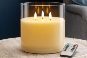 Produktbild von 3 Wick LED Candle With Remote – Clear
