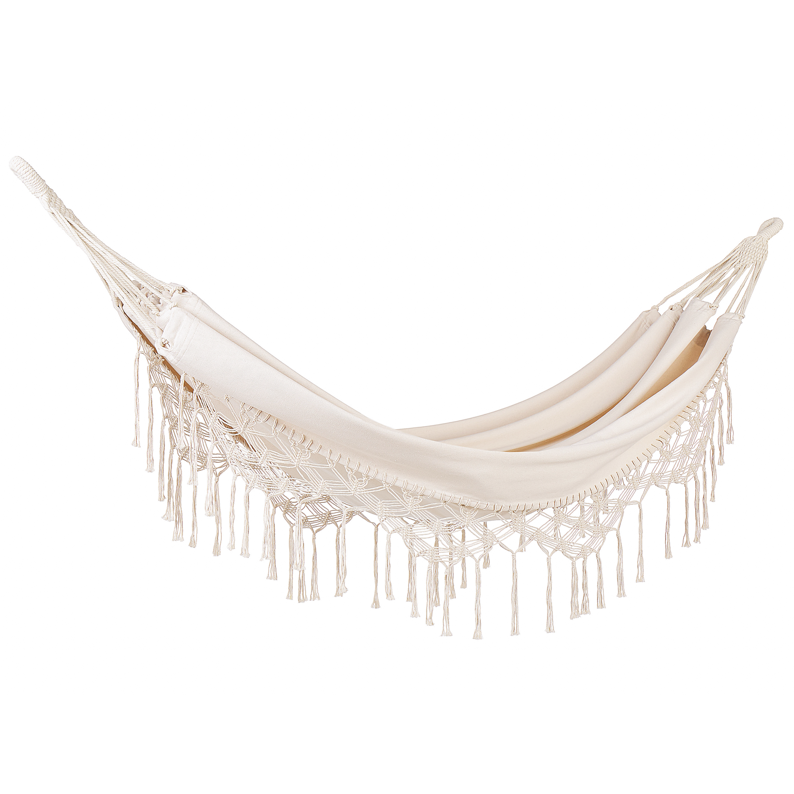 Produktbild von Beliani Garden Hammock Beige Cotton and Polyester Swing Seat Indoor Outdoor Boho Style