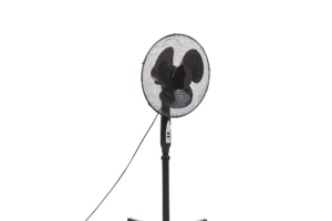 Produktbild von Beliani Standing Fan Black Metal with Synthetic Material Modern Design Height Adjustable 3 Speeds Remote Control