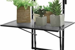 Produktbild von COSTWAY Folding Hanging Table with 5 Adjustable Heights, Outdoor Indoor Space Saving Computer