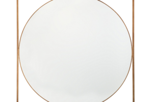 Produktbild von Beliani Round Wall Mirror in Square Frame Gold  81 x 81 cm Bathroom Living Room Glam