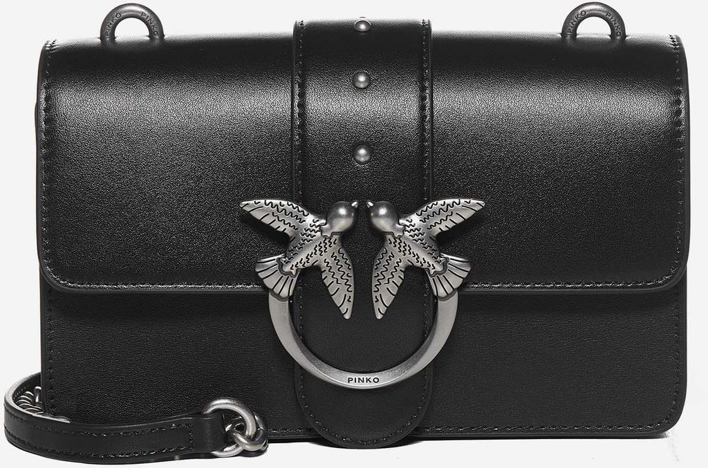 Bild von Pinko Love Mini Icon Simply Leather Bag – Black – Pinko Shoulder Bags
