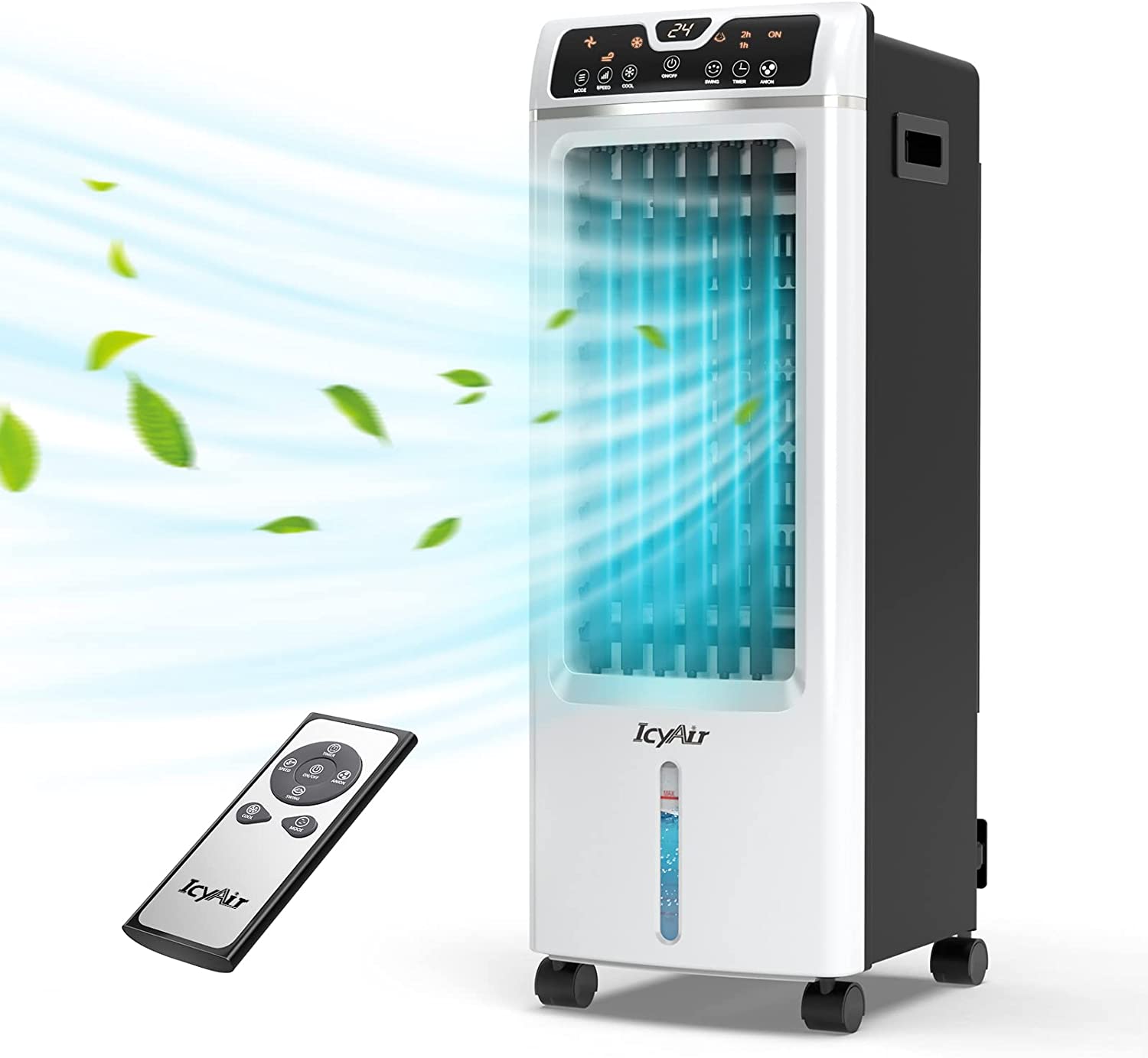 Produktbild von Portable Air Conditioner, Air Cooler with Air Purifying Function, 4-in-1 Humidifying Fan with Remote Control, 550m³/ h, 65w, Oscillation, 1-7h Timer, Air Cooler for Summer