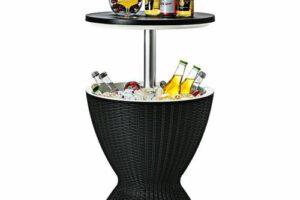 Produktbild von 30L Patio Ice Cooler All-weather Cool Bar Table w/ Extendable Tabletop Party
