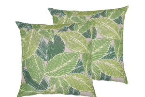 Produktbild von Beliani Set of 2 Outdoor Cushions Green Polyester 40 x 40 cm Zip Leaf Pattern Scatter Throw Garden Pillows