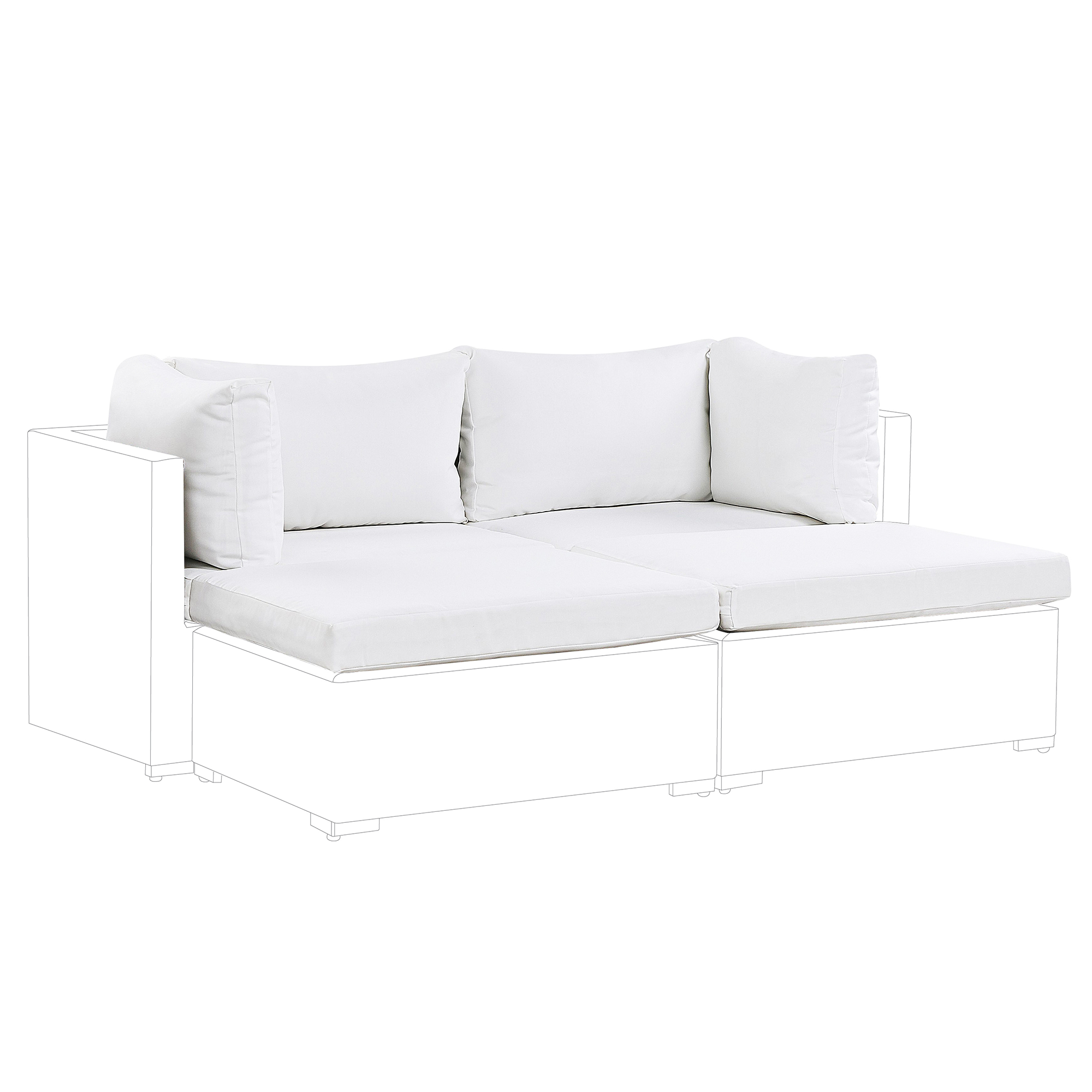 Produktbild von Beliani Outdoor Cushion Cover Set Cream Fabric Sofa Seat Back Side Pillow Cases UV Resistance