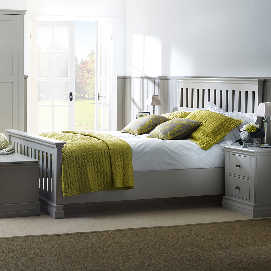 Produktbild von Clearance Astwood Cotton Grey Imperial King Size Bed High Footend Clearance