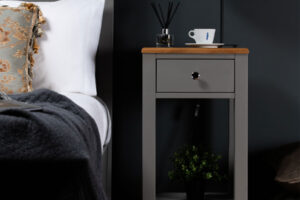 Bild von Clearance Highclere Grey Bedside Cabinet   Open Front   Clearance