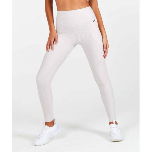 Produktbild von Physiq Apparel Lux Ribbed High Waisted Leggings – Sandshell – female