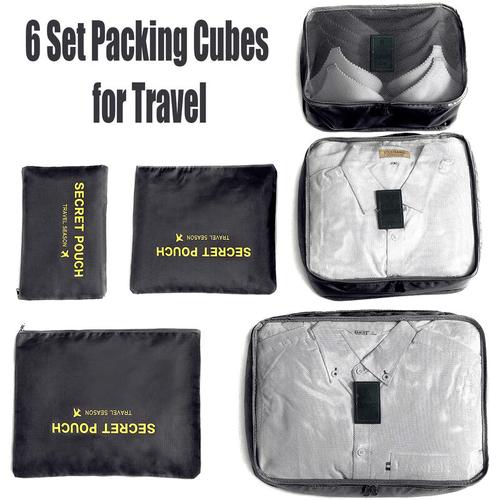 Produktbild von 6pcs Packing Cubes Luggage Bags Organizer Durable Travel Travel Luggage Packing Organizers Set with