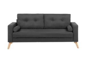 Produktbild von Beliani Fabric Sofa Dark Grey Fabric Upholstery 2 Seater Button Tufted with Two Bolsters