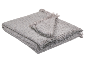 Produktbild von Beliani Blanket Grey Cotton with Tassels Rectangular 124 x 160 cm Bed Throw Decoration