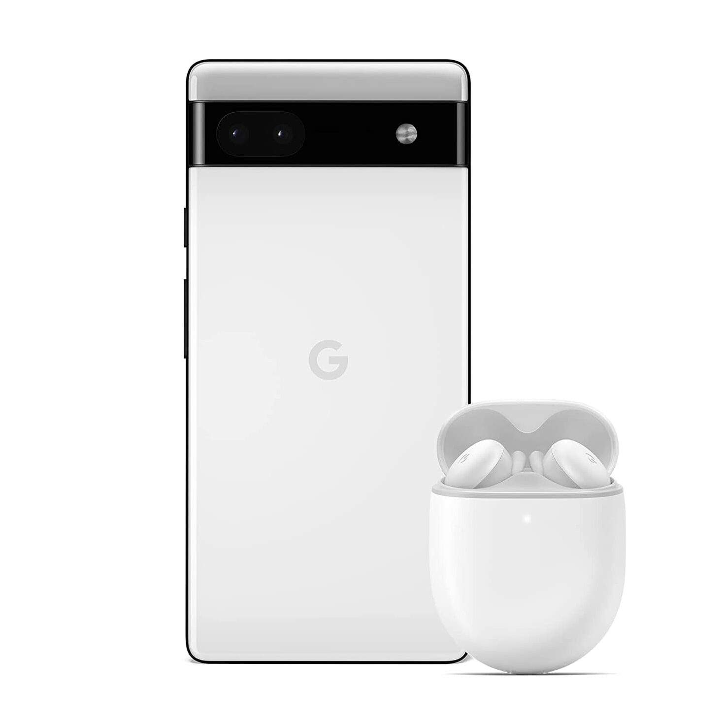 Bild von Google Pixel 6a Unlocked Android 5G Smartphone – Chalk + Pixel Buds A-Series – Wireless earbuds – Chalk