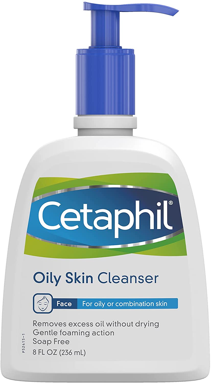Produktbild von Cetaphil Oily Skin Cleanser Face Wash 1x 236ml, Skin Care, Soap Free, for Oily and Combination Sensitive Skin, Gentle foaming Action, Non-comedogenic, Dermatologist recommended
