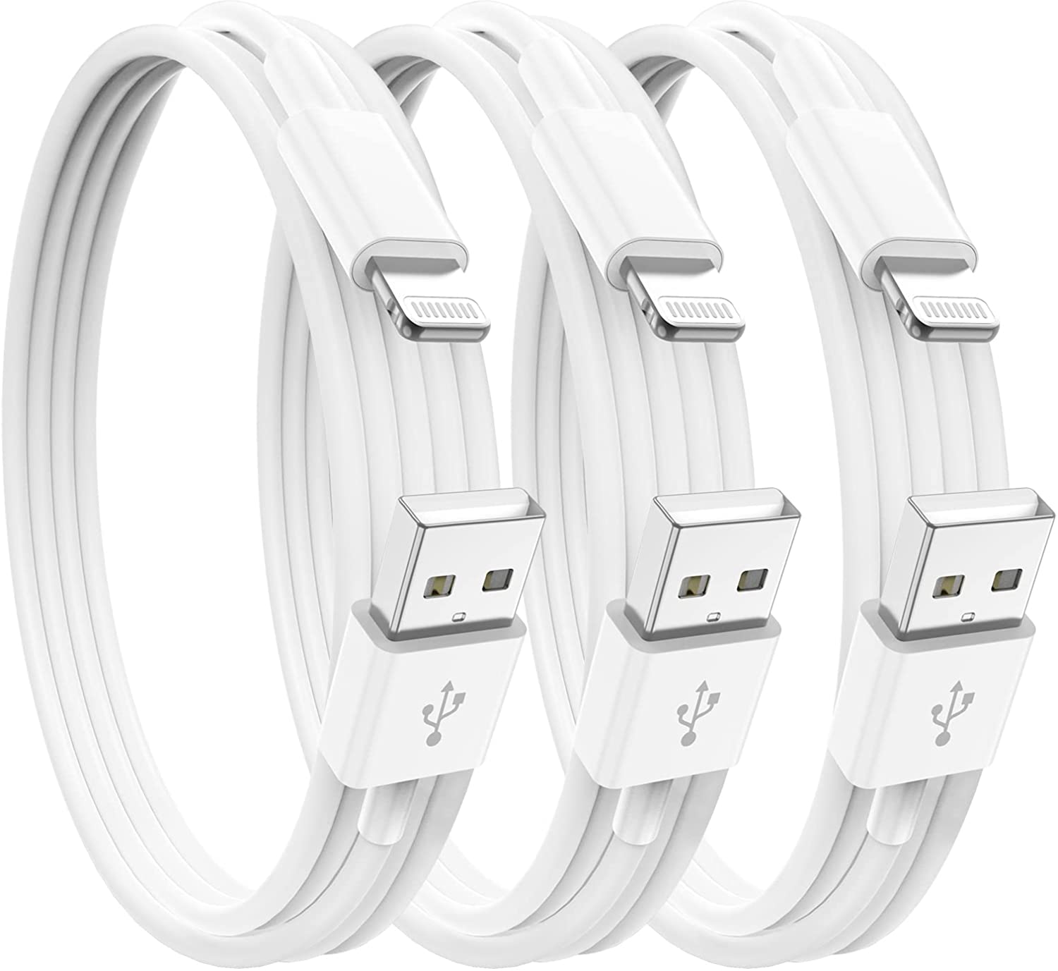 Bild von iPhone Charger Cable 1M, 3Pack [Apple MFi Certified] Long Lightning to USB Cable 1 meter, Apple Fast Charging Lead for Apple iPhone 13 Pro/12 Pro Max/12 Mini/11/X/XS/XR/XS Max/8/8 Plus/7/6/iPad