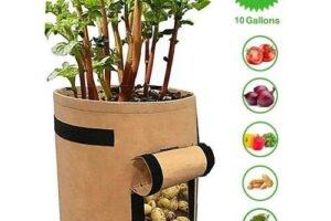 Produktbild von Planting bags for potatoes, tomatoes and other vegetables, breathable fleece fabric, planter with