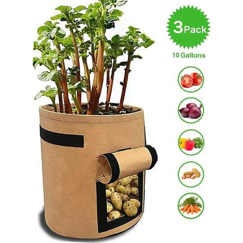 Produktbild von Planting bags for potatoes, tomatoes and other vegetables, breathable fleece fabric, planter with